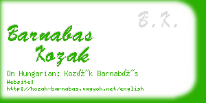 barnabas kozak business card